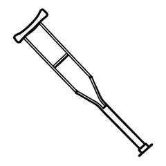Orthopedic Crutch Flat Illustration