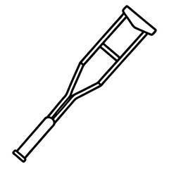 Orthopedic Crutch Flat Illustration