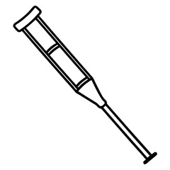 Orthopedic Crutch Flat Illustration