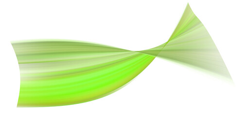 Abstract lime green flowing ribbon; dynamic, energetic, modern design element.