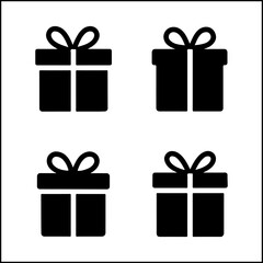 gift box silhouettes in minimal festive vector