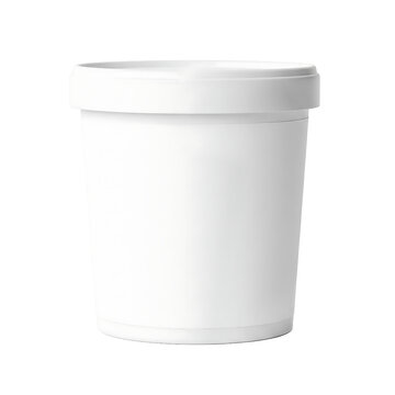 White ice cream quart tub container isolated on white background