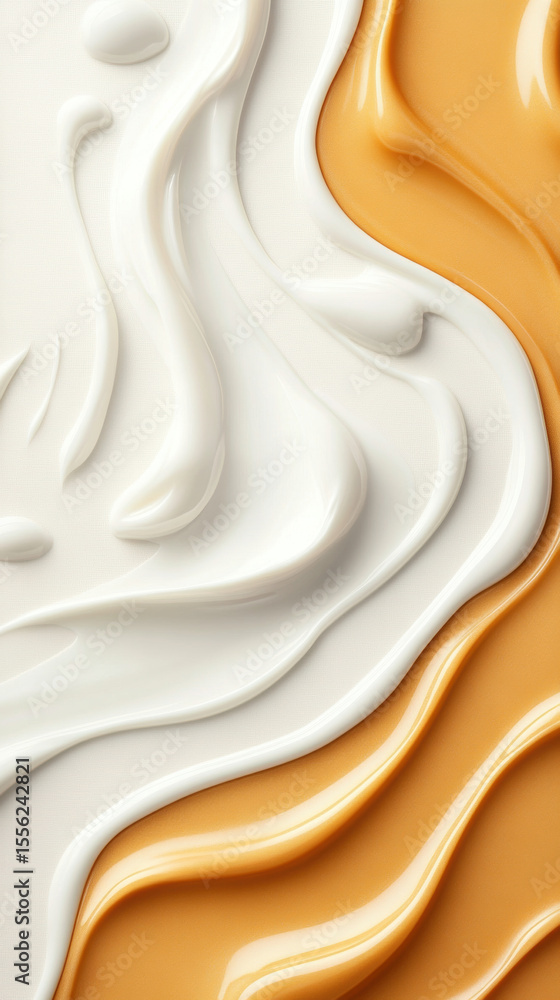 Poster cream jar, high-resolution macro image of the inner edge of a liquid container, showcasing intricate