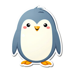 Naklejka premium Cute Smiling Penguin Vector Sticker.