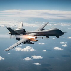 Fototapeta premium Military UAV Drone Precision Missile Launch