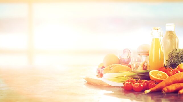 Fresh produce bottles filled with juice