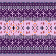 Abstract geometric fabric art, ethnic, geometric style, vertical full fabric pattern, purple, pink, orange for textile, cloth, clothes, curtains, carpets, pillows, vector ill