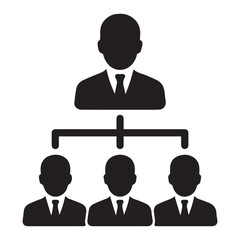 Hierarchical Organizational Structure Depicted in Simple Diagram Illustrating Reporting Relationships and Management Levels within a Company or Team Hierarchy