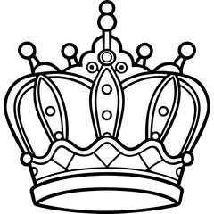 Regal Crown Jewel Vector Art