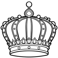 Regal Crown Jewel Vector Art