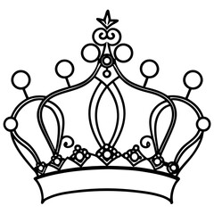 Regal Crown Jewel Vector Art