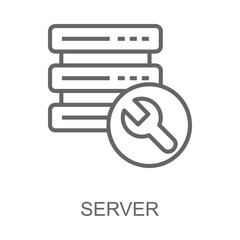 Server Icon Line Style. Design Vector Illustration