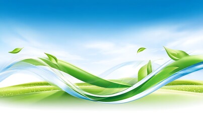 Fresh leaves and flowing water streams