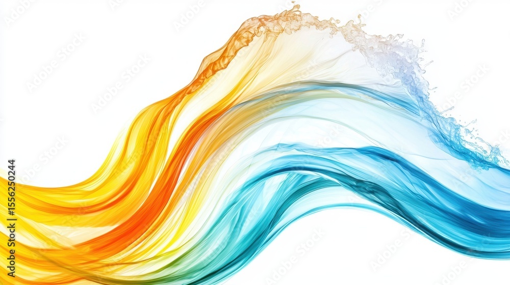 Aufkleber color abstract waves background. rainbow curve lines illustration isolated on white. luxury colorful