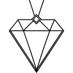 Sleek Diamond Outline Design