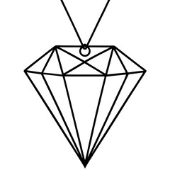 Sleek Diamond Outline Design