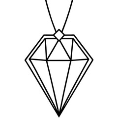 Sleek Diamond Outline Design