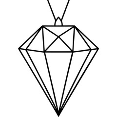 Sleek Diamond Outline Design