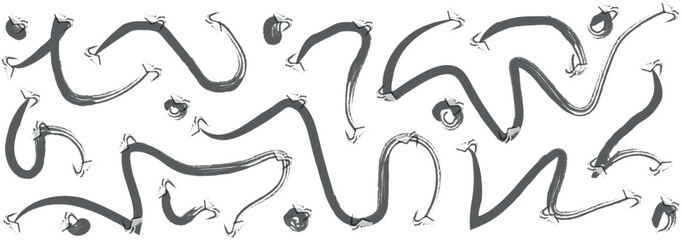 Vibrant Vector Seamless Black Pattern with Artistic Brush Strokes – Stylish Abstract Background for Design & Decor