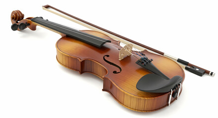Obraz premium Violin and Bow: Classical Musical Instrument Photography