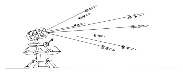 anti-air missile system launch outline minimal vector