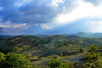 mountain landscape with clouds