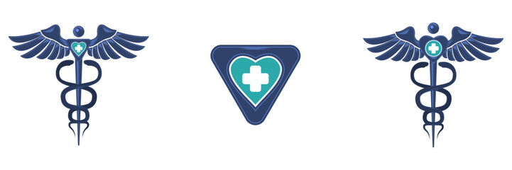 Obraz premium Doctor logo, symbol, icon, sign, vector illustration can be used for poster, print and wallpaper