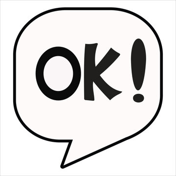 OK chat message line icon vector