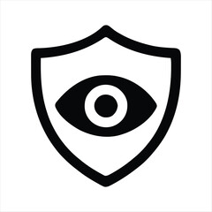 secure shield icons with eye vector illustration