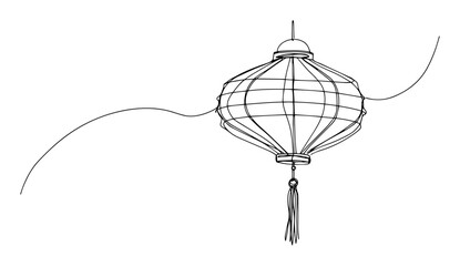 chinese paper lantern floating on string © Wieslaw