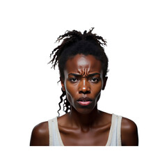 Portrait of a Frustrated Young Black Woman