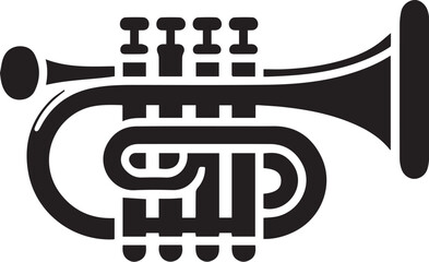 black and white vector of trumpet