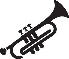 black and white vector of trumpet © Digital