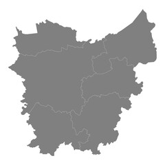 Obraz premium High Quality map of East Flanders is a province of Belgium, with borders of the regions