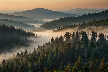 sunrise in the mountains