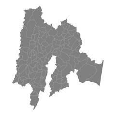 Obraz premium High Quality map of Cundinamarca is a state of Colombia, with borders of the districts