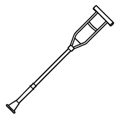 Crutch Device Vector Art