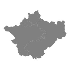 Obraz premium High Quality map of Cheshire is a county of England, with borders of the districts