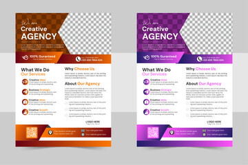 modern & corporate creative agency flyer template professional business flyer design vector for marketing proposal, promotion, advertising, publication poster