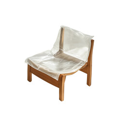 wooden chair on white background