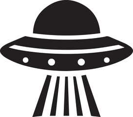 UFO space ship black vector