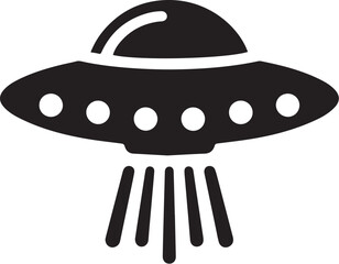 UFO space ship black vector