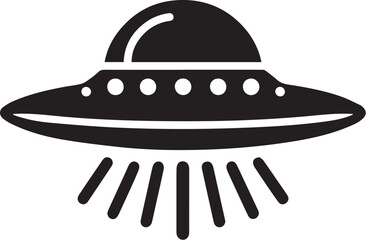 UFO space ship black vector