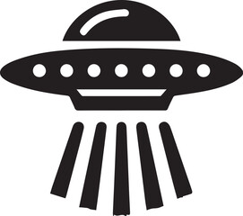 UFO space ship black vector