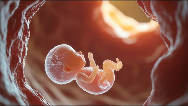 Human Fetus Developing Inside Womb Prenatal Development Growth