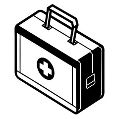 Flat First Aid Box Vector