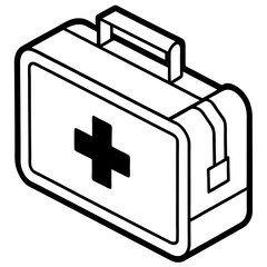Flat First Aid Box Vector