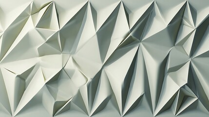 Abstract geometric white folded paper texture
