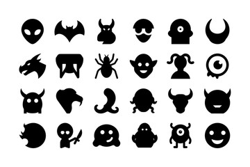 Monster mash themed vector icon collection