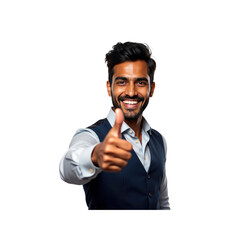 Confident Young Indian Man Giving Thumbs Up Gesture